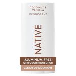 Beste natuurlijke deodorant mannen Native Deodorant voor Mannen & Vrouwen – Zonder Alcohol & Aluminium – Kokosnoot- en Vanille – Met Natuurlijk Afgeleide Ingrediënten – 72 Uur Geurbescherming (75 ml)